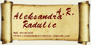 Aleksandra Radulić vizit kartica